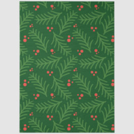 Papel De Seda Arbustos Navideños Bayas Artesanal Moderno Fiesta