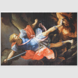 Papel De Seda Arcángel Michael tramples Satan, Guido Reni