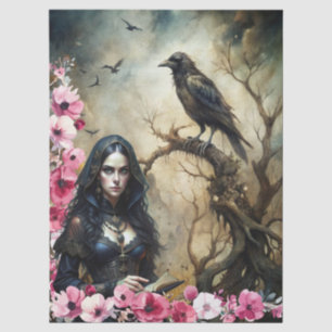 Papel De Seda Arcanos de fantasía espeluznante Chica gótica y cu