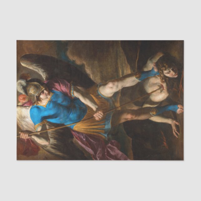 Papel De Seda Archangel Michael lucha contra el ángel caído (Anverso)