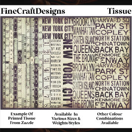 Papel De Seda Architectural New York Typography FB4 Decoupage