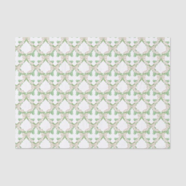 Papel De Seda Arco acuático rosa y mariposa verde arado (Anverso)