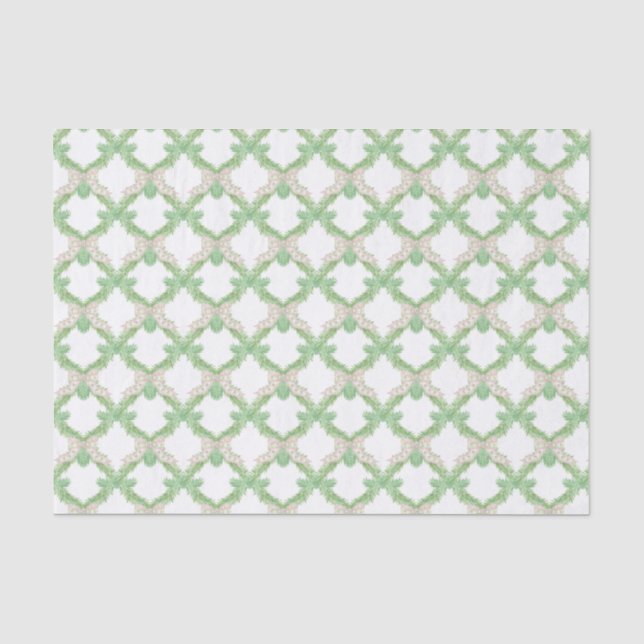 Papel De Seda Arco acuático rosa y mariposa verde arado (Anverso)