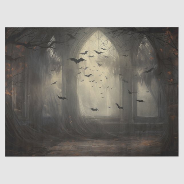 Papel De Seda Arco gótico espeluznante de Halloween con decoupag (Anverso)