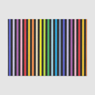 Papel De Seda Arco iris y raya negra más amplios verticales del