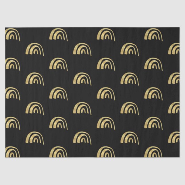 Papel De Seda Arcoíris dorado y negro  (Anverso)