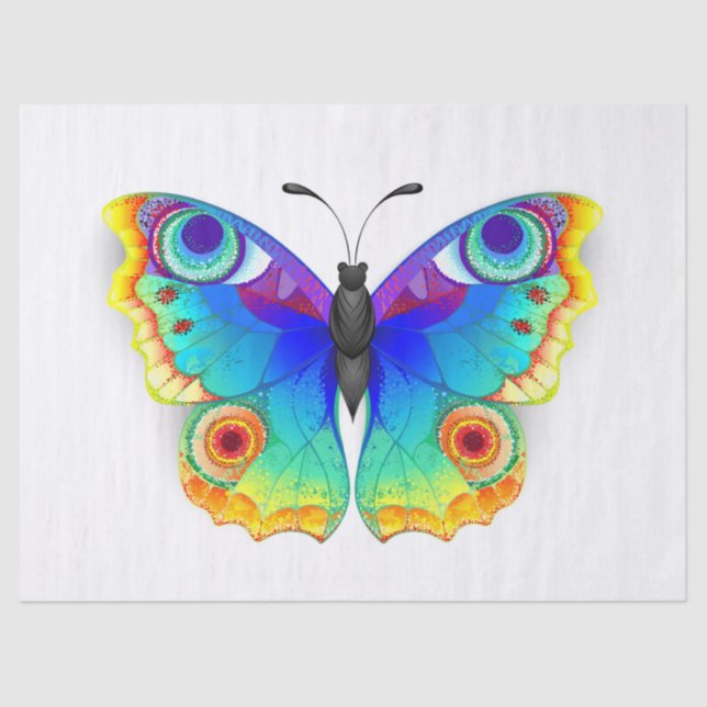 Papel De Seda Arcoiris mariposa Peacock Eye (Anverso)