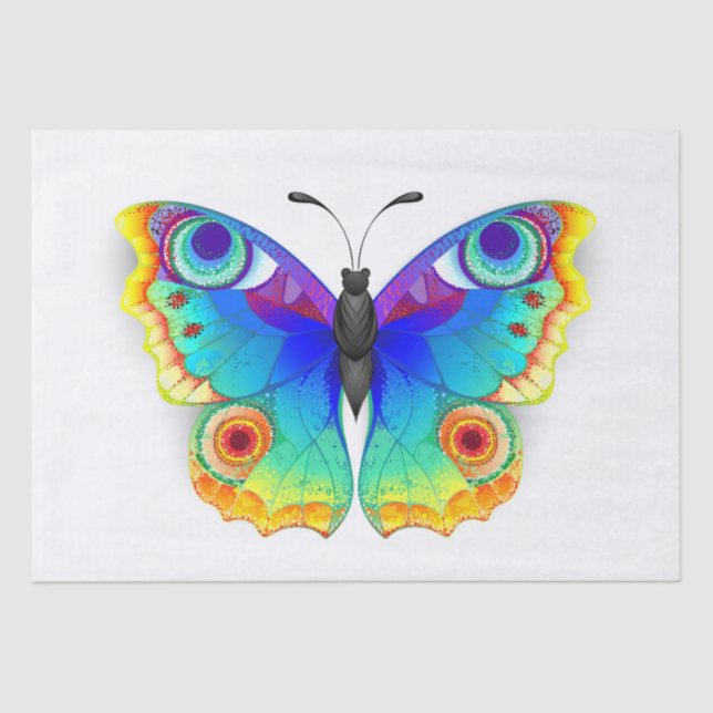 Papel De Seda Arcoiris mariposa Peacock Eye (Anverso)