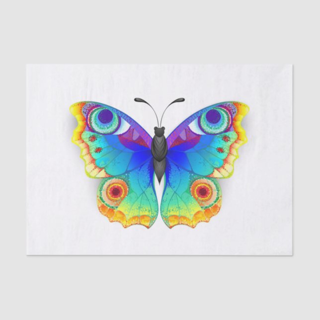 Papel De Seda Arcoiris mariposa Peacock Eye (Anverso)