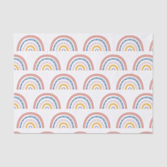 Papel De Seda Arcoíris Pastel Boho (Anverso)