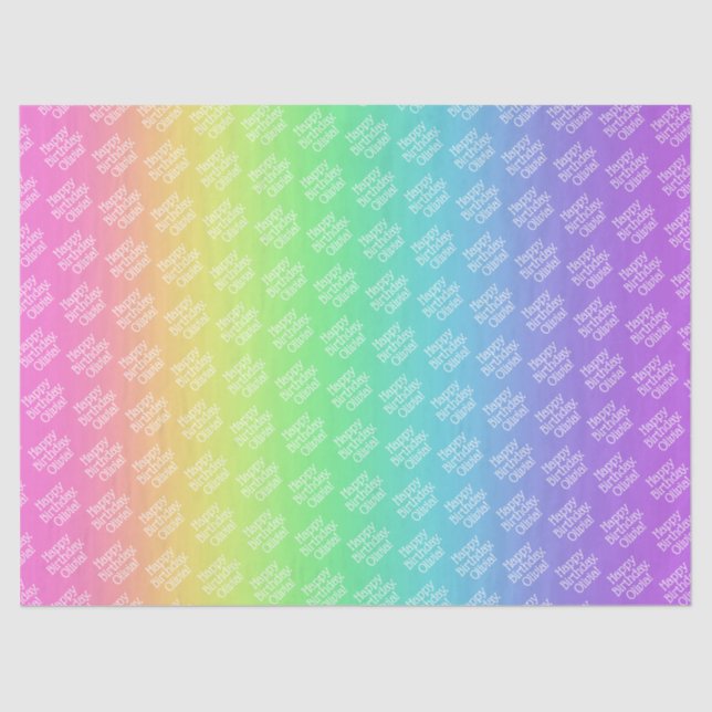 Papel De Seda Arcoiris personalizado (Anverso)