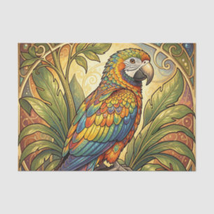 Papel De Seda Arcoíris Vibrante Loro Art Nouveau