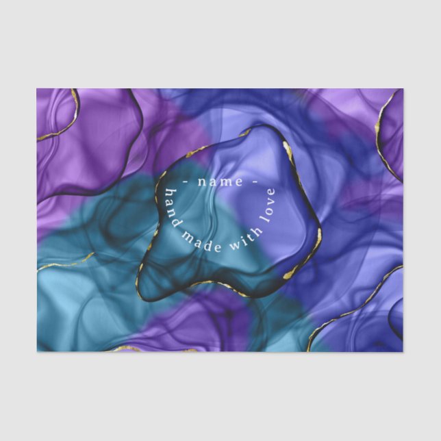 Papel De Seda Arcoíris violeta rosa acuarela (Anverso)