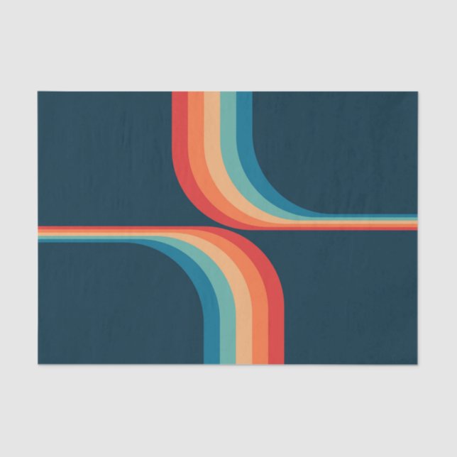 Papel De Seda Arcos coloridos de estilo retro (Anverso)