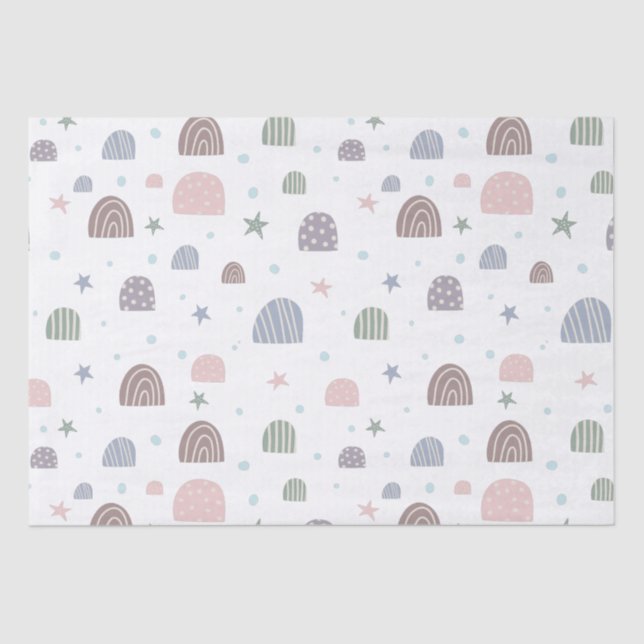 Papel De Seda arcos de boho y estrellas lindos (Anverso)