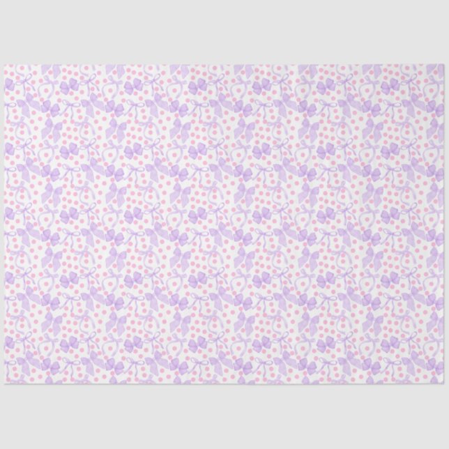 Papel De Seda Arcos púrpuras con puntos rosados (Anverso)