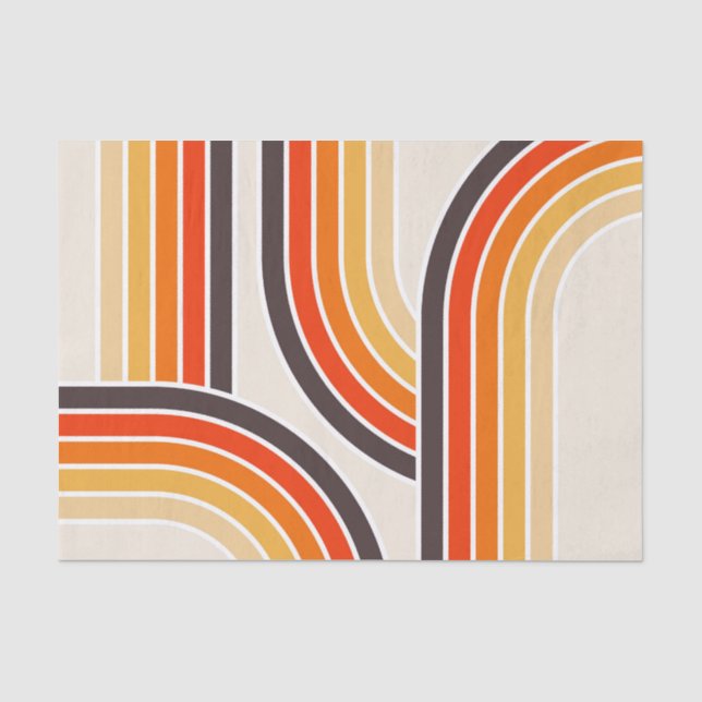 Papel De Seda Arcos y líneas retro coloridos (Anverso)