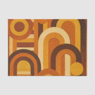 Papel De Seda Arcos y manchas solares Diseño geométrico retro MC