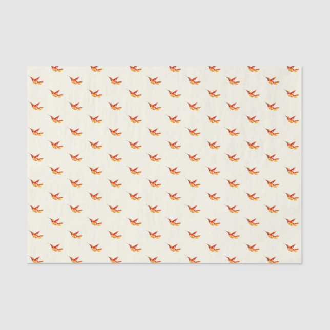 Papel De Seda "Ardientemente una" impresión del colibrí (Anverso)