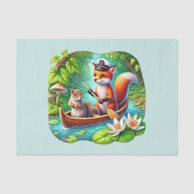 Papel De Seda Ardilla de los animales de los bosques (Anverso)
