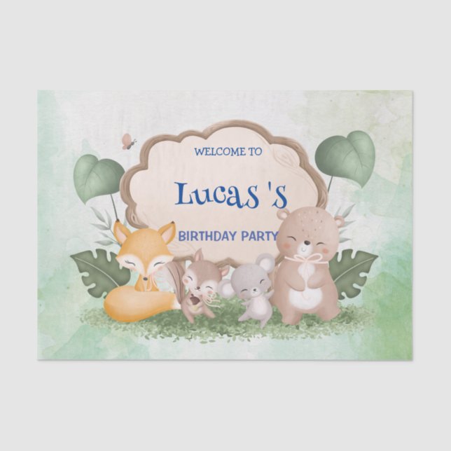 Papel De Seda ardilla de Oso Cute (Anverso)