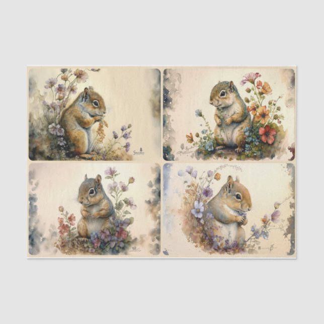 Papel De Seda ardillas de primavera (Anverso)