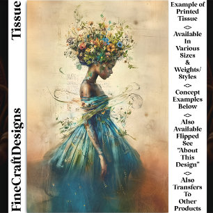 Papel De Seda Ardiosa caprichosa de la piel oscura, Verde azulad