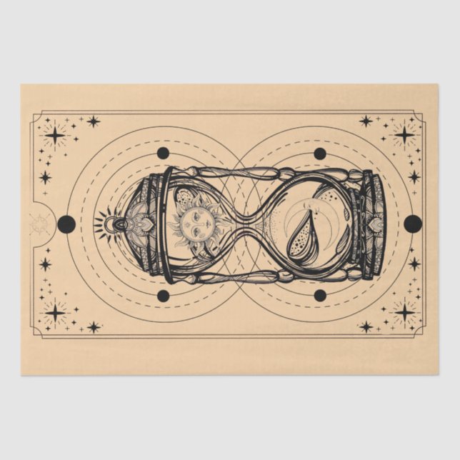 Papel De Seda Arenas de tiempo luna luna de luna de luna hourgla (Anverso)