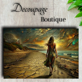 Papel De Seda Arenas del Desierto y Mar Viaje Místico Decoupage