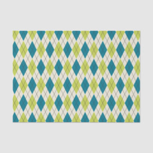 Papel De Seda Argyle azul y verde