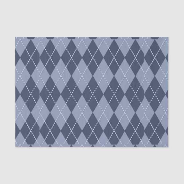 Papel De Seda Argyle Gris Azul (Anverso)