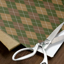 Papel De Seda Argyle Knit Khaki y Hunter Green Crafting Decoupag