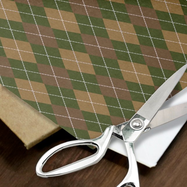Papel De Seda Argyle Knit Khaki y Hunter Green Crafting Decoupag (Subido por el creador)