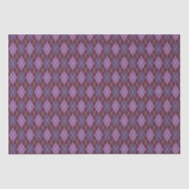 Papel De Seda Argyle Knit Maroon y Purple Crafts & Decoupage (Anverso)