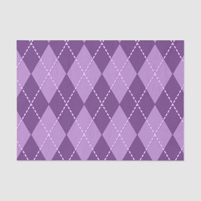 Papel De Seda Argyle Lila (Diseño 12 de la Serie Morada) (Anverso)