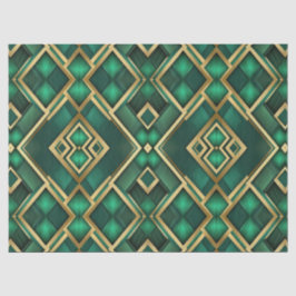 Papel de seda argyle moderno esmeralda y dorado