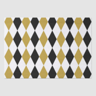 Papel De Seda Argyle Negro Y Oro