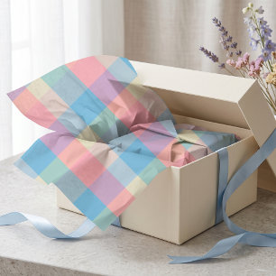 Papel De Seda Argyle Pastel Retro Rosa Azul Diamante Cuadros