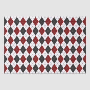 Papel De Seda argyle rojo negro