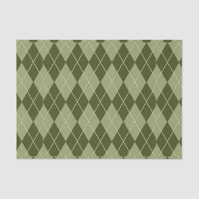 Papel De Seda Argyle verde (Anverso)