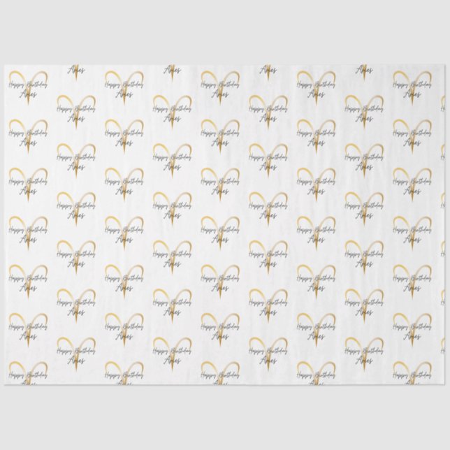 Papel De Seda Aries Cumpleaños Wrap (Anverso)