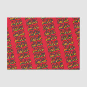 Papel De Seda ARIES Zodiac Fire Rótulo Red Driding Art Fiesta