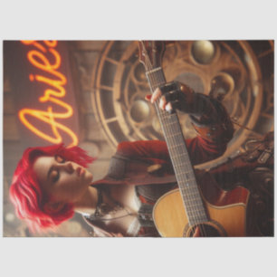 Papel De Seda Aries Zodiac Musician Guitar Decoupage