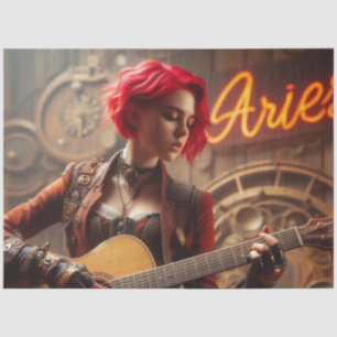 Papel De Seda Aries Zodiac Musician Guitar Decoupage