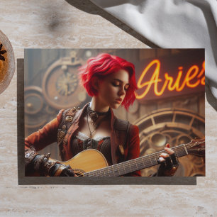 Papel De Seda Aries Zodiaco Músico Guitarra Decoupage 