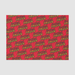 Papel De Seda ARIES Zodíaco Signo de Fuego Arte de Goteo Rojo Fi