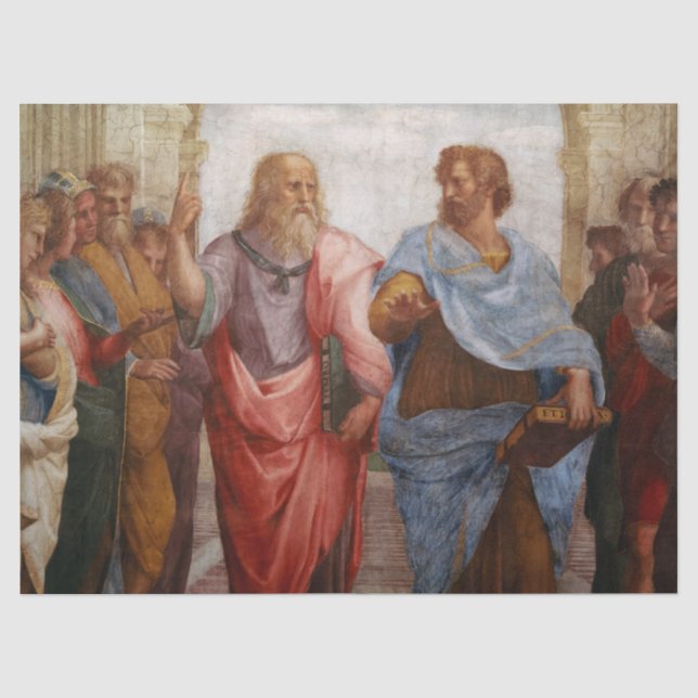 Papel De Seda Aristóteles y Platón por Raphael (Anverso)