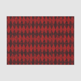 Papel De Seda Arlequín negro rojo angustiado Diamond Argyle