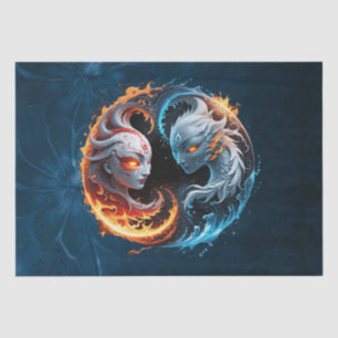 Papel De Seda Armonía elemental, yin y yang de la naturaleza.