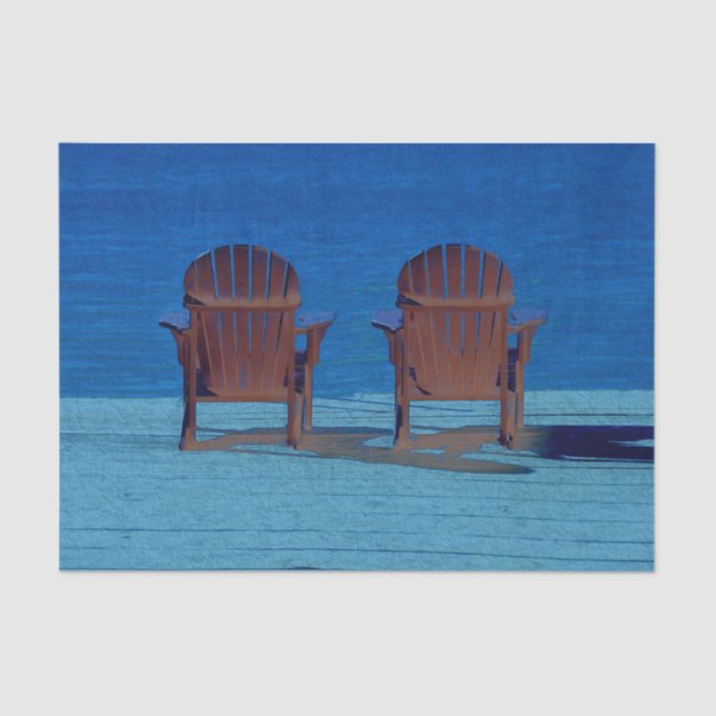 Papel De Seda Arondack Brown Beach Silla Océano Azul (Anverso)